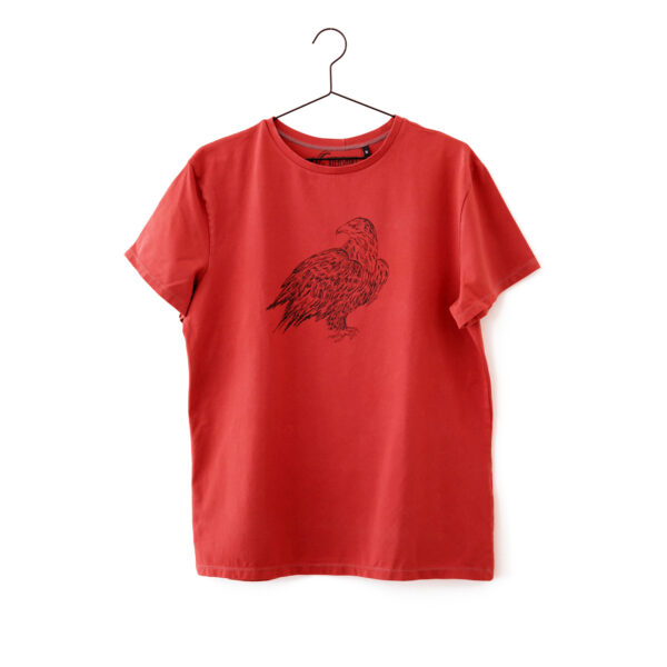 Rotes T-Shirt mit Siebdruckmotiv Adler