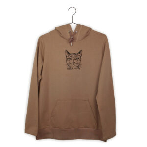 Grüner Hoodie mit Siebdruckmotiv Dackelkopf