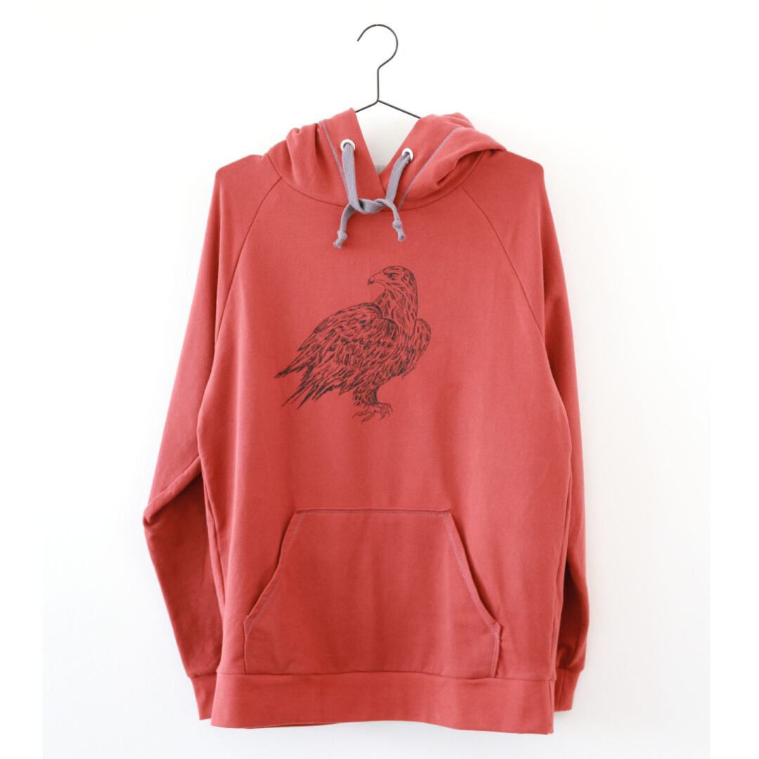 Roter Hoodie mit Adleraufdruck